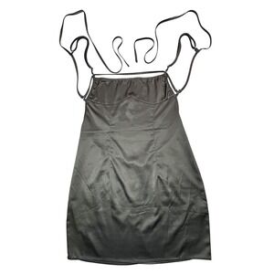 Zaful Club Dress Womens Size 6 Black Spaghetti Straps Open Back Zipper